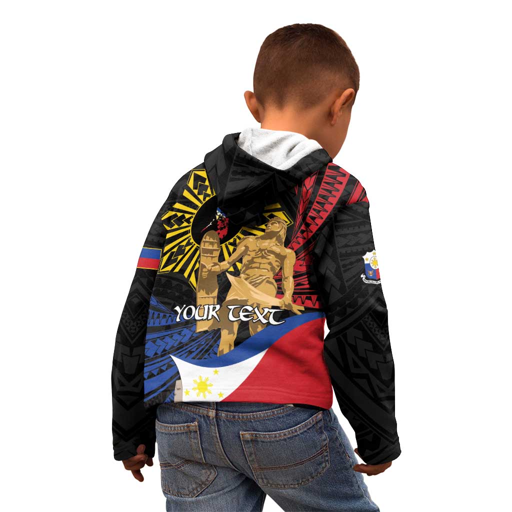 Personalized Lapulapu The First Filipino Hero Kid Hoodie Polynesian Pattern