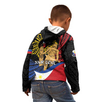 Personalized Lapulapu The First Filipino Hero Kid Hoodie Polynesian Pattern