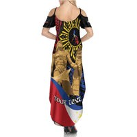 Personalized Lapulapu The First Filipino Hero Summer Maxi Dress Polynesian Pattern