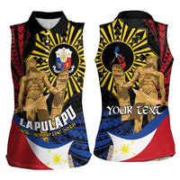 Personalized Lapulapu The First Filipino Hero Women Sleeveless Polo Shirt Polynesian Pattern