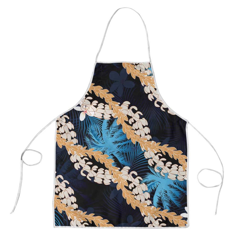 Puakenikeni Maile Lei Apron Frangipani Blue Tropical Leaves