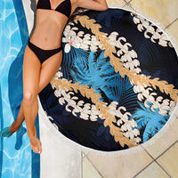 Puakenikeni Maile Lei Beach Blanket Frangipani Blue Tropical Leaves