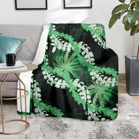 Puakenikeni Maile Lei Blanket Frangipani Green Tropical Leaves