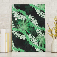 Puakenikeni Maile Lei Canvas Wall Art Frangipani Green Tropical Leaves