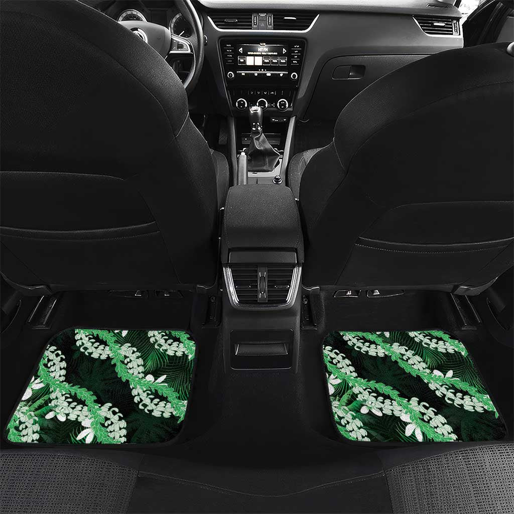 Puakenikeni Maile Lei Car Mats Frangipani Green Tropical Leaves
