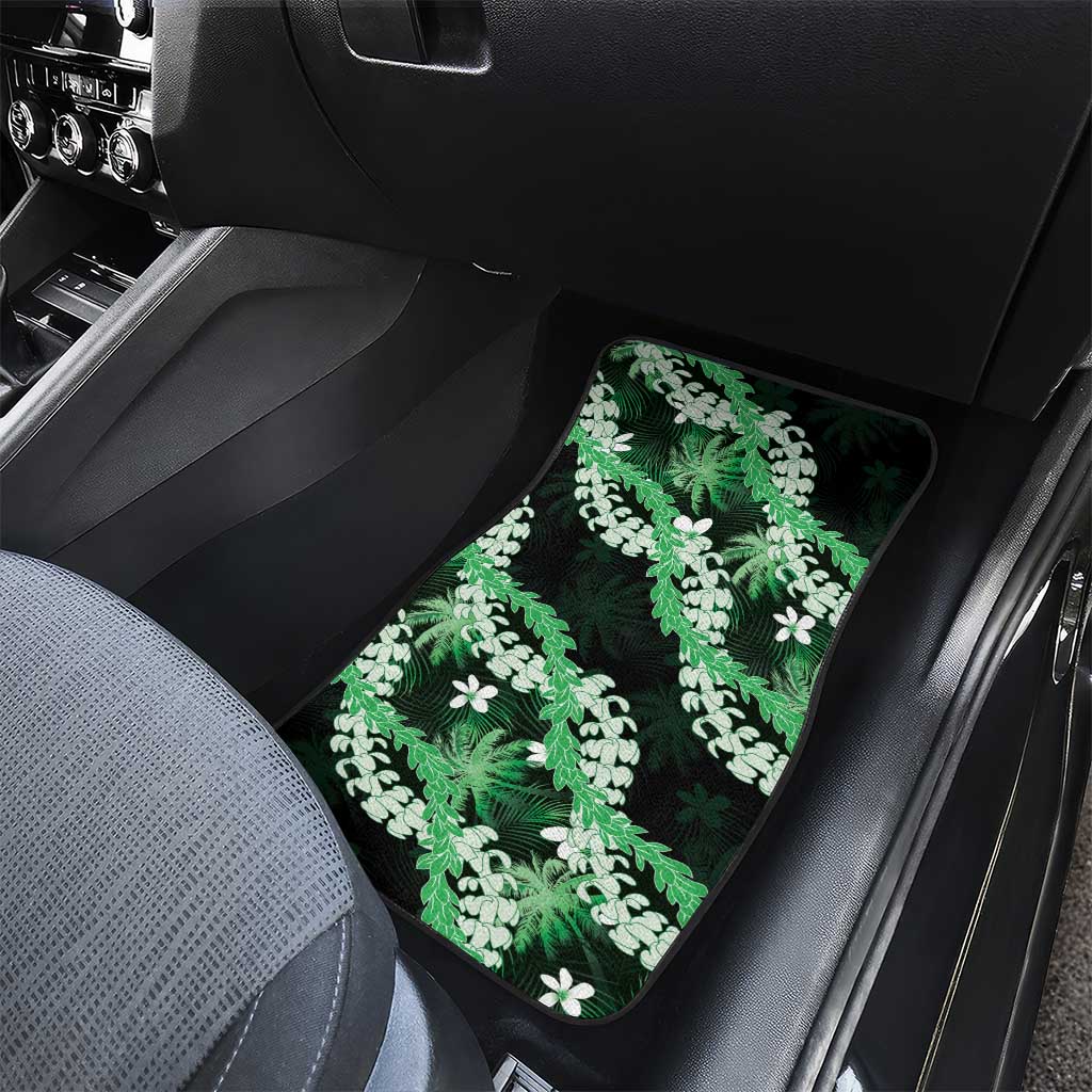 Puakenikeni Maile Lei Car Mats Frangipani Green Tropical Leaves