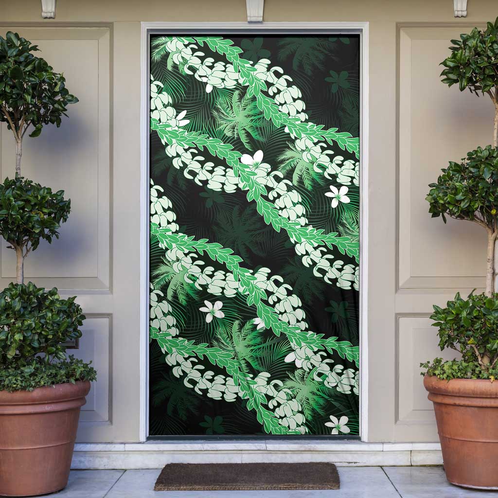 Puakenikeni Maile Lei Door Cover Frangipani Green Tropical Leaves
