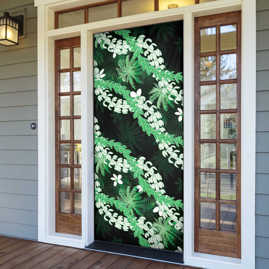 Puakenikeni Maile Lei Door Cover Frangipani Green Tropical Leaves