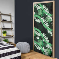 Puakenikeni Maile Lei Door Cover Frangipani Green Tropical Leaves