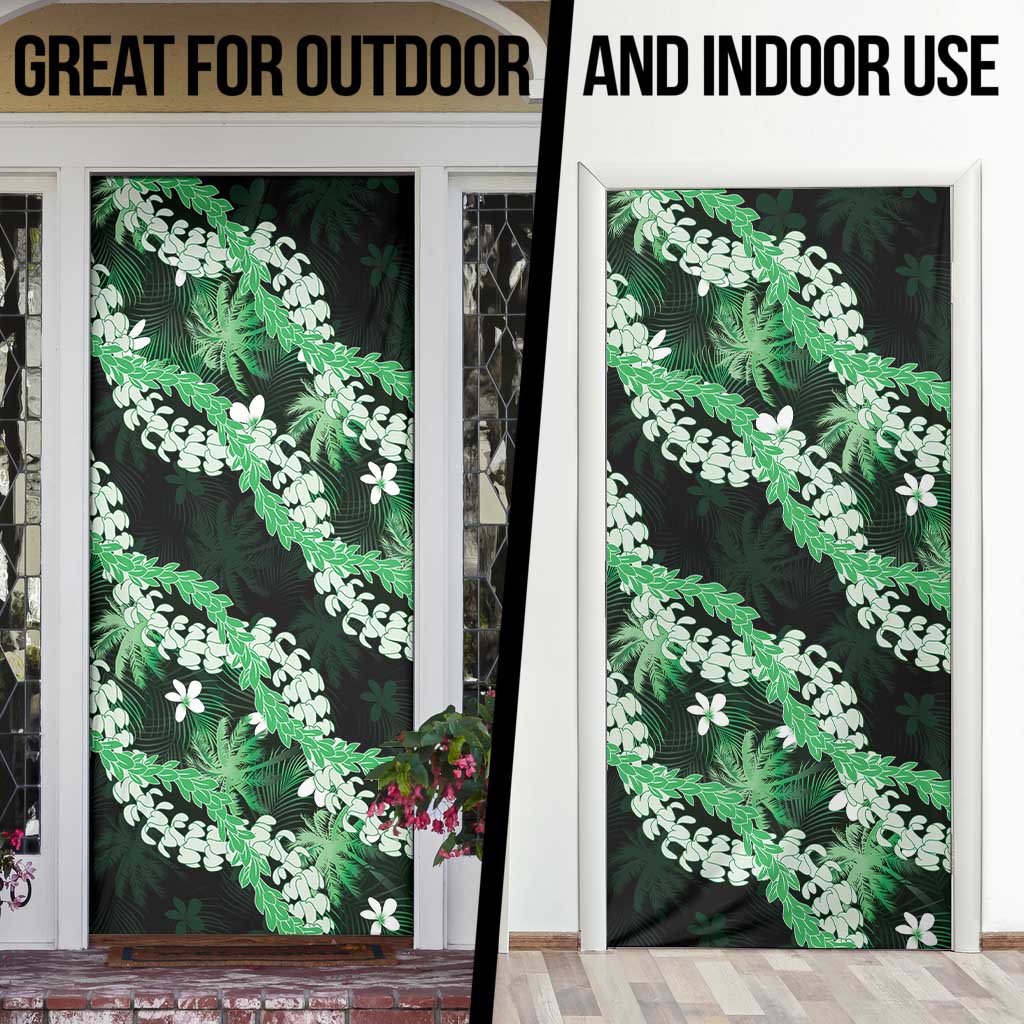 Puakenikeni Maile Lei Door Cover Frangipani Green Tropical Leaves
