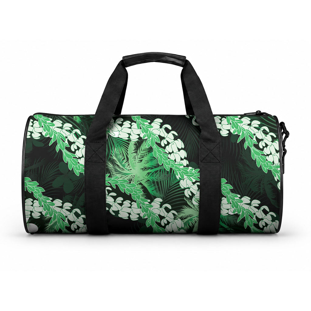 Puakenikeni Maile Lei Duffle Bag Frangipani Green Tropical Leaves LT01 One size Green - Polynesian Pride
