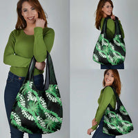 Puakenikeni Maile Lei Grocery Bag Frangipani Green Tropical Leaves
