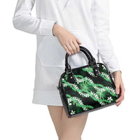 Puakenikeni Maile Lei Shoulder Handbag Frangipani Green Tropical Leaves