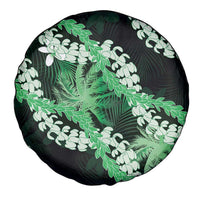 Puakenikeni Maile Lei Spare Tire Cover Frangipani Green Tropical Leaves