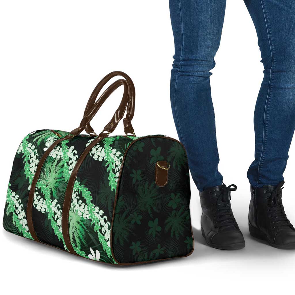 Puakenikeni Maile Lei Travel Bag Frangipani Green Tropical Leaves