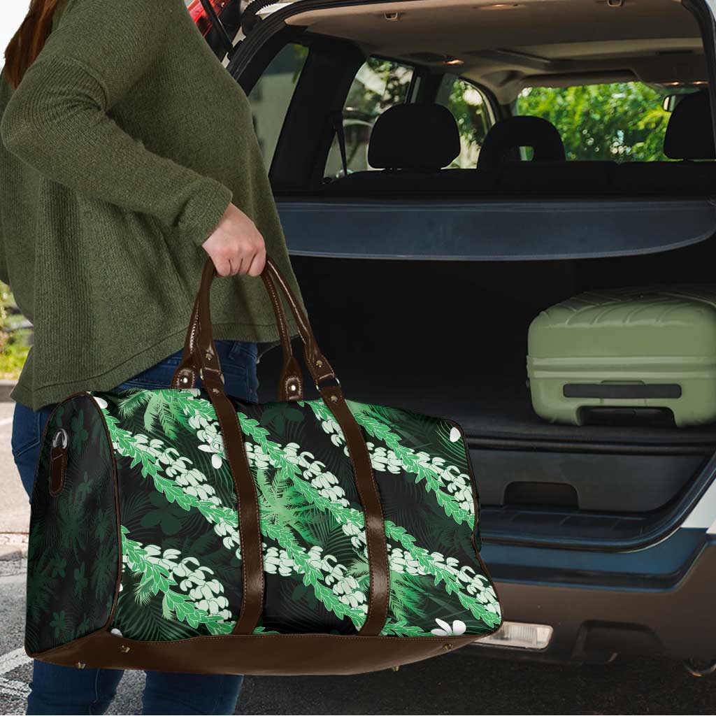 Puakenikeni Maile Lei Travel Bag Frangipani Green Tropical Leaves