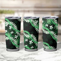 Puakenikeni Maile Lei Tumbler Cup Frangipani Green Tropical Leaves
