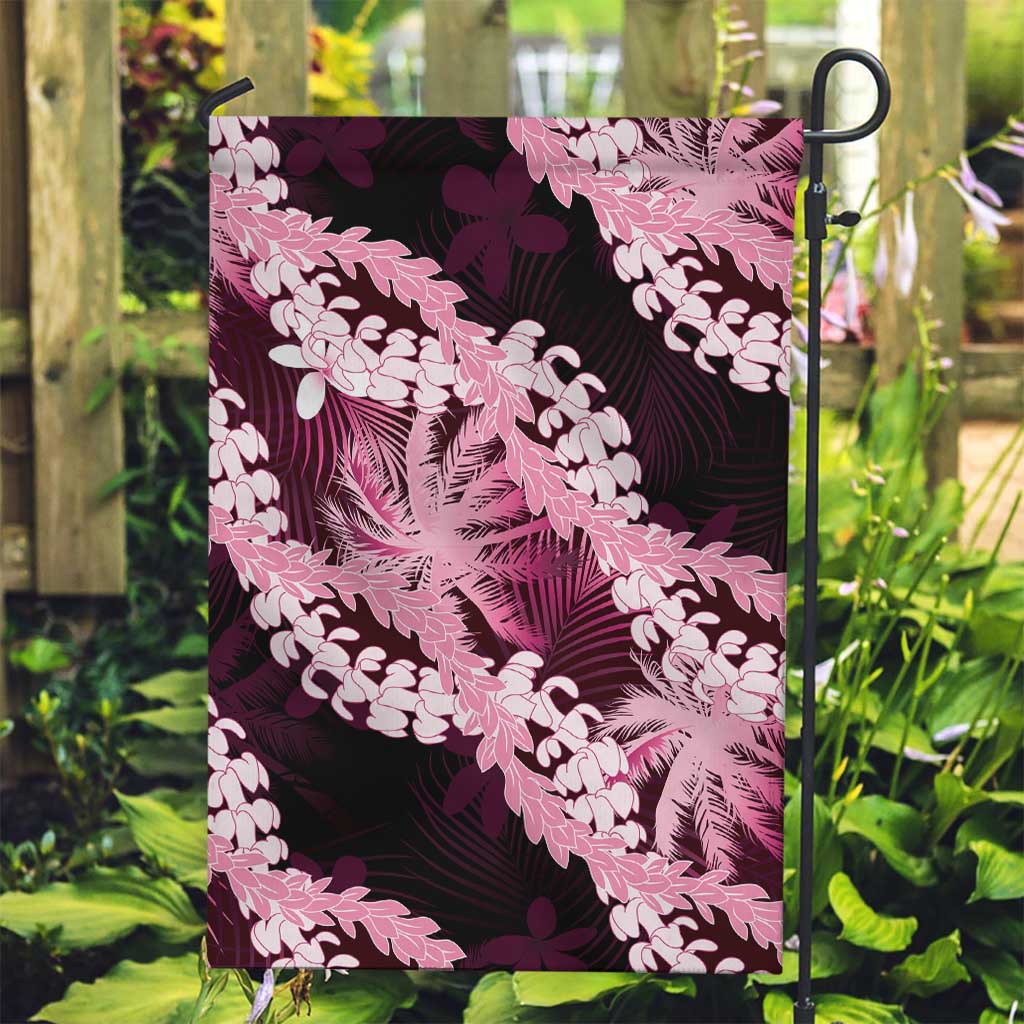 Puakenikeni Maile Lei Garden Flag Frangipani Pink Tropical Leaves