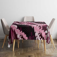 Puakenikeni Maile Lei Tablecloth Frangipani Pink Tropical Leaves