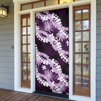 Puakenikeni Maile Lei Door Cover Frangipani Purple Tropical Leaves