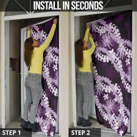 Puakenikeni Maile Lei Door Cover Frangipani Purple Tropical Leaves