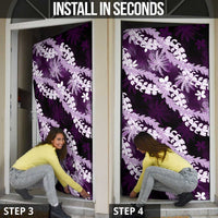 Puakenikeni Maile Lei Door Cover Frangipani Purple Tropical Leaves