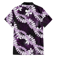 Puakenikeni Maile Lei Family Matching Mermaid Dress and Hawaiian Shirt Frangipani Purple Tropical Leaves LT01 - Polynesian Pride