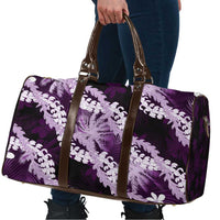 Puakenikeni Maile Lei Travel Bag Frangipani Purple Tropical Leaves