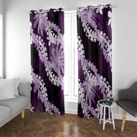 Puakenikeni Maile Lei Window Curtain Frangipani Purple Tropical Leaves LT01 With Grommets Purple - Polynesian Pride