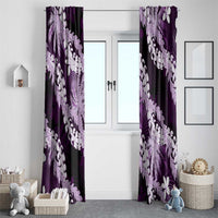 Puakenikeni Maile Lei Window Curtain Frangipani Purple Tropical Leaves LT01 - Polynesian Pride