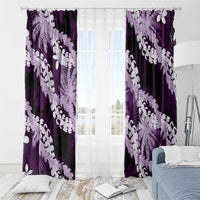 Puakenikeni Maile Lei Window Curtain Frangipani Purple Tropical Leaves LT01 - Polynesian Pride