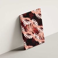 Puakenikeni Maile Lei Canvas Wall Art Frangipani Red Tropical Leaves