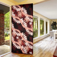 Puakenikeni Maile Lei Door Cover Frangipani Red Tropical Leaves