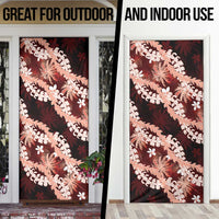 Puakenikeni Maile Lei Door Cover Frangipani Red Tropical Leaves
