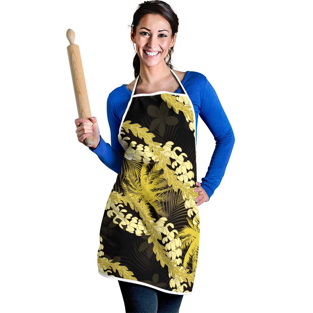 Puakenikeni Maile Lei Apron Frangipani Yellow Tropical Leaves