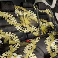 Puakenikeni Maile Lei Back Car Seat Cover Frangipani Yellow Tropical Leaves