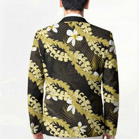Puakenikeni Maile Lei Blazer Frangipani Yellow Tropical Leaves