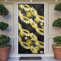 Puakenikeni Maile Lei Door Cover Frangipani Yellow Tropical Leaves