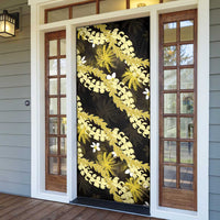 Puakenikeni Maile Lei Door Cover Frangipani Yellow Tropical Leaves