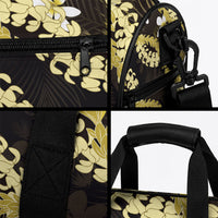 Puakenikeni Maile Lei Duffle Bag Frangipani Yellow Tropical Leaves LT01 - Polynesian Pride