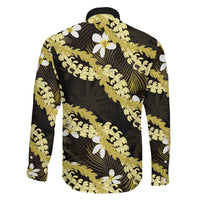Puakenikeni Maile Lei Family Matching Mermaid Dress and Hawaiian Shirt Frangipani Yellow Tropical Leaves LT01 - Polynesian Pride