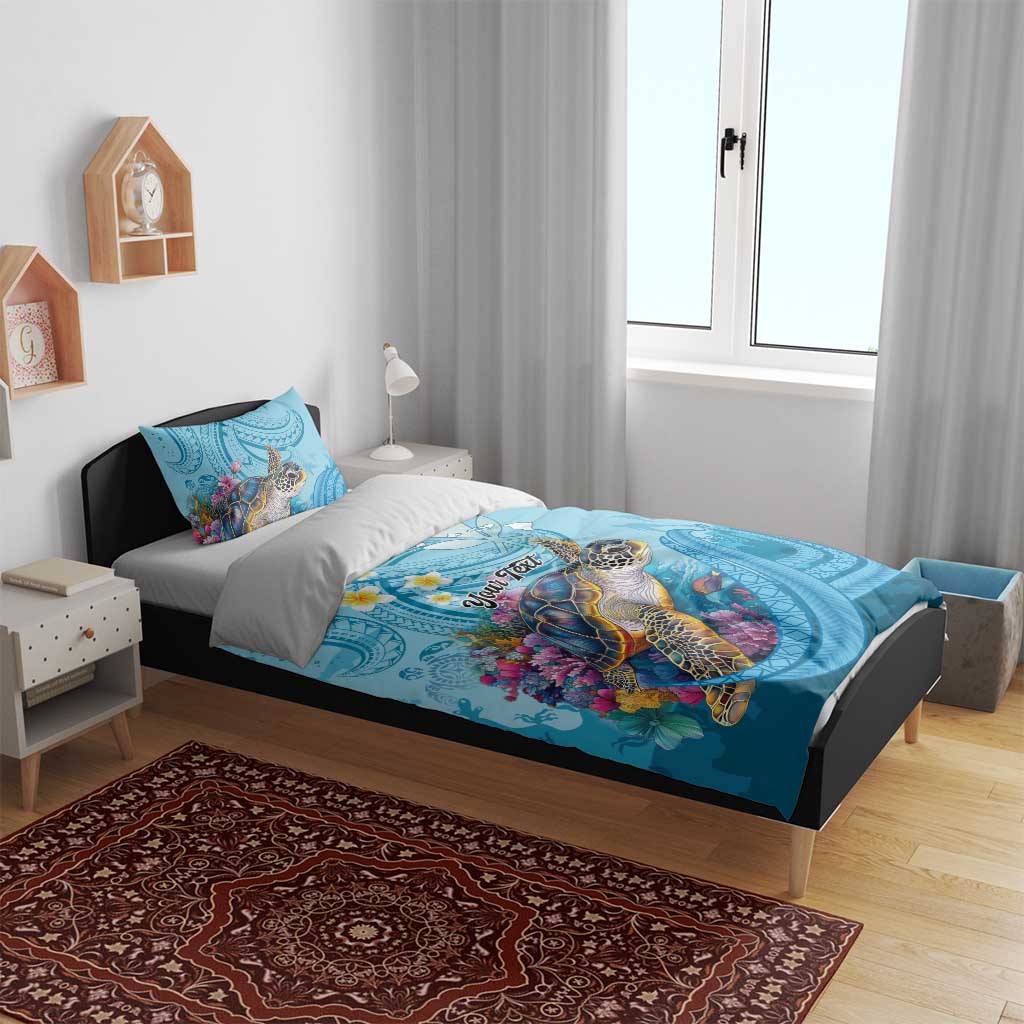 Personalized Hawaii Sea Turtle Bedding Set Hawaii Map Ocean Vibes