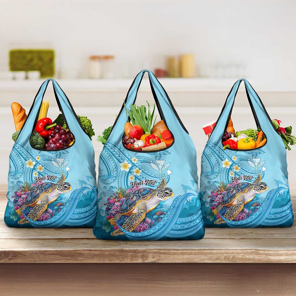 Personalized Hawaii Sea Turtle Grocery Bag Hawaii Map Ocean Vibes
