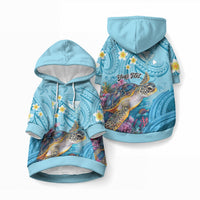 Personalized Hawaii Sea Turtle Pet Hoodie Hawaii Map Ocean Vibes LT01 Pullover Blue - Polynesian Pride