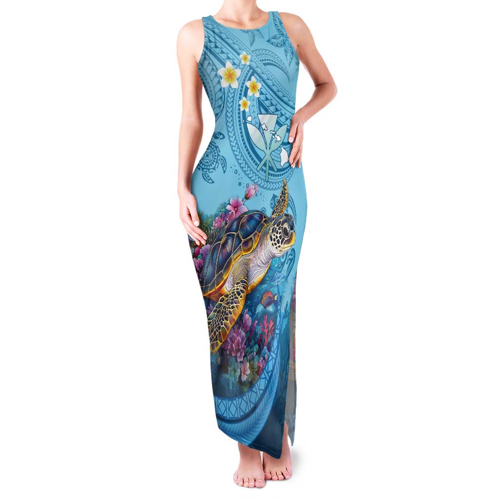 Personalized Hawaii Sea Turtle Tank Maxi Dress Hawaii Map Ocean Vibes