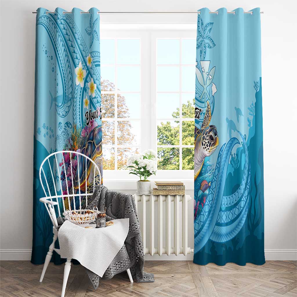 Personalized Hawaii Sea Turtle Window Curtain Hawaii Map Ocean Vibes