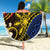 Philippines Spirit Tribal Sun Plumeria Beach Blanket Red And Blue Polynesian Pattern
