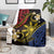 Philippines Spirit Tribal Sun Plumeria Blanket Red And Blue Polynesian Pattern