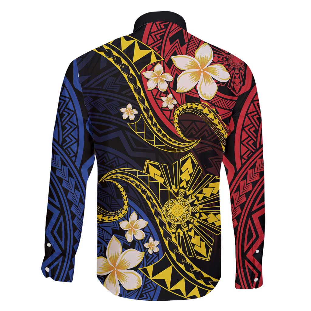 Philippines Spirit Tribal Sun Plumeria Family Matching Mermaid Dress and Hawaiian Shirt Red And Blue Polynesian Pattern LT01 - Polynesian Pride