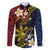 Philippines Spirit Tribal Sun Plumeria Family Matching Off Shoulder Maxi Dress and Hawaiian Shirt Red And Blue Polynesian Pattern